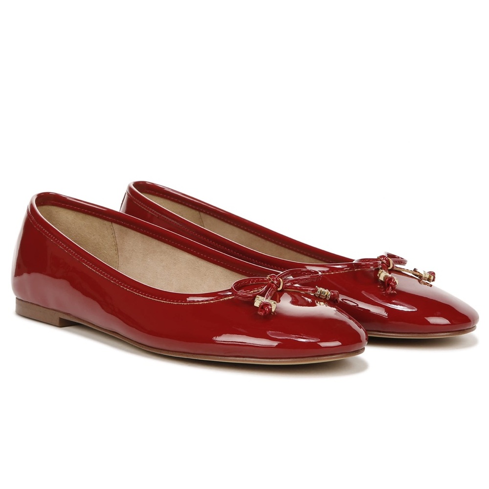 SAM EDELMAN FELICIA LUXE BALLET FLATS RED MAHOGANY